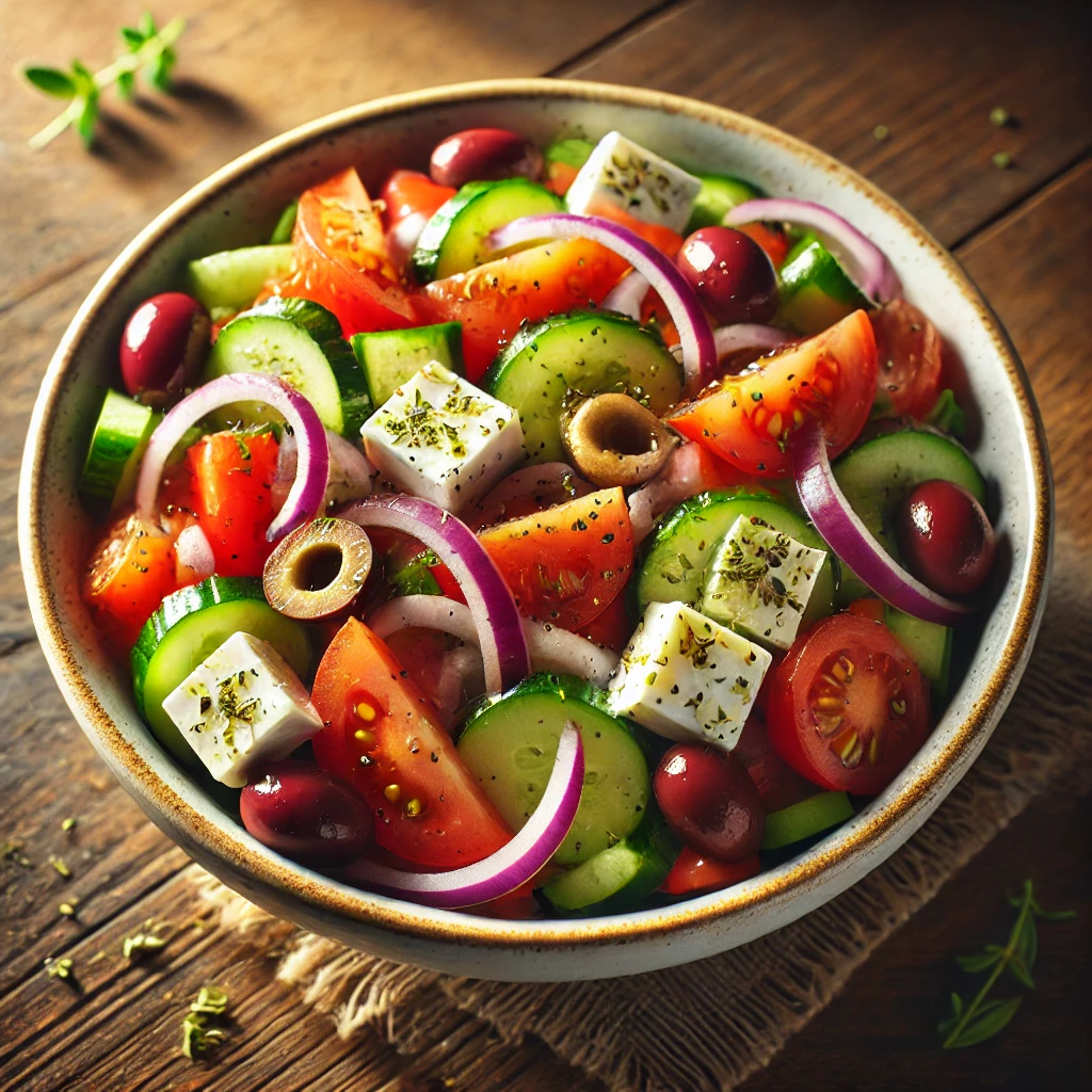 Fresh vegetable greek salad