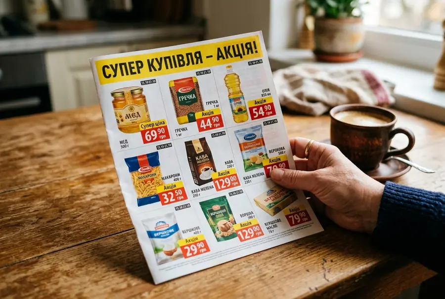 Flugblatt einer Handelskette mit Aktionspreisen