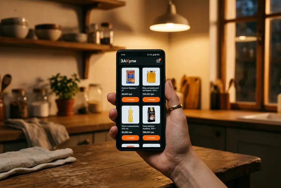 Online-Katalog einer Handelskette auf dem Smartphone
