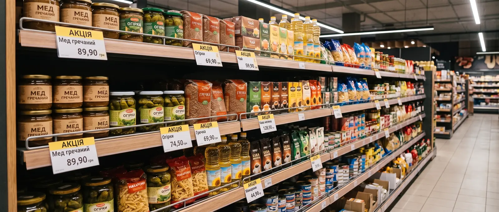 Supermarktregal mit erkannten Preisschildern