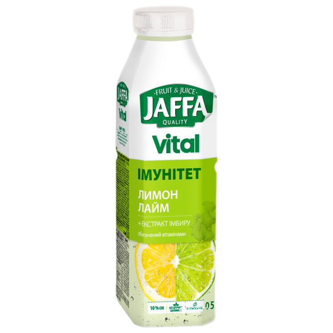 Image 2 of the Getränk Jaffa Vital Immunität Zitrone-Limette + Ingwerextrakt Saft Plastikflasche 0.5l product