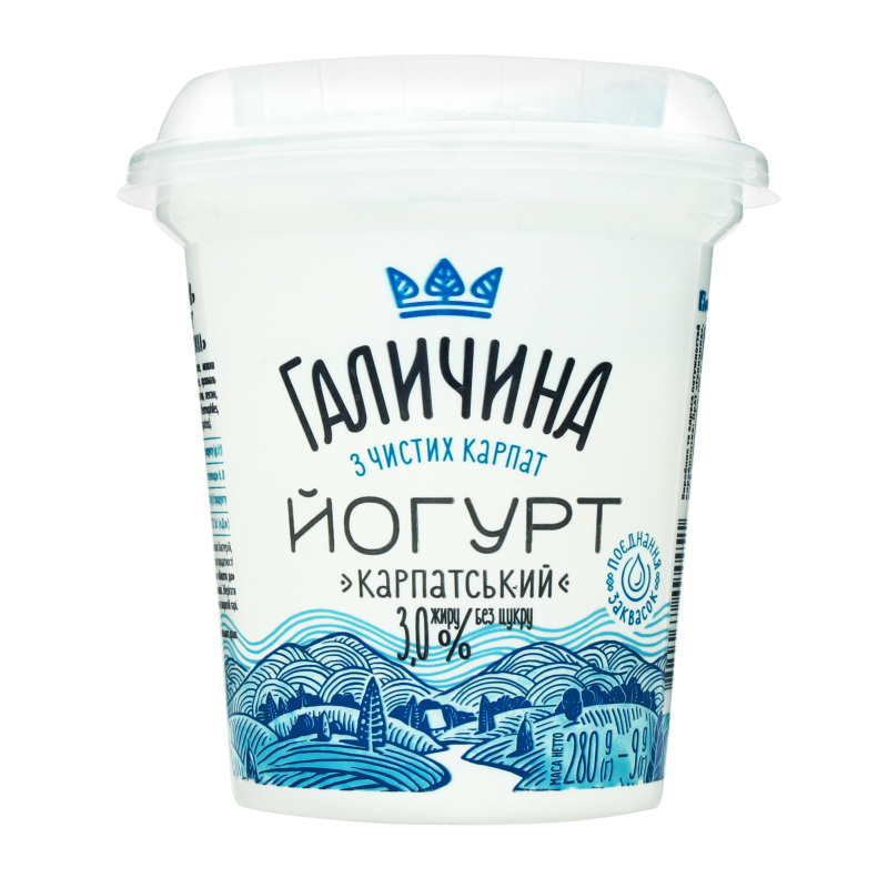 Image 2 of the Yogurt Halychyna Carpathian Sugar-Free 3% Cup 280g product