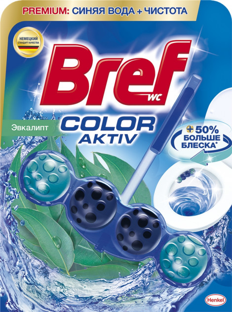 Image 2 of the Bloque para inodoro Bref Eucalipto Agua coloreada 50g product