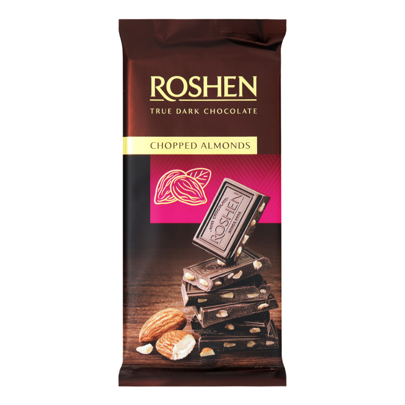 Image 2 of the Roshen қара шоколад тұздалған бадаммен 85г product