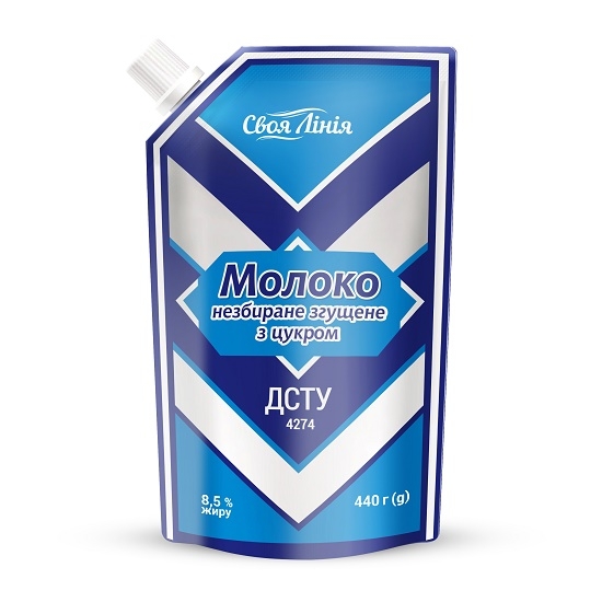 Молоко Своя Лінія згущене з цукром 8,5% 440г