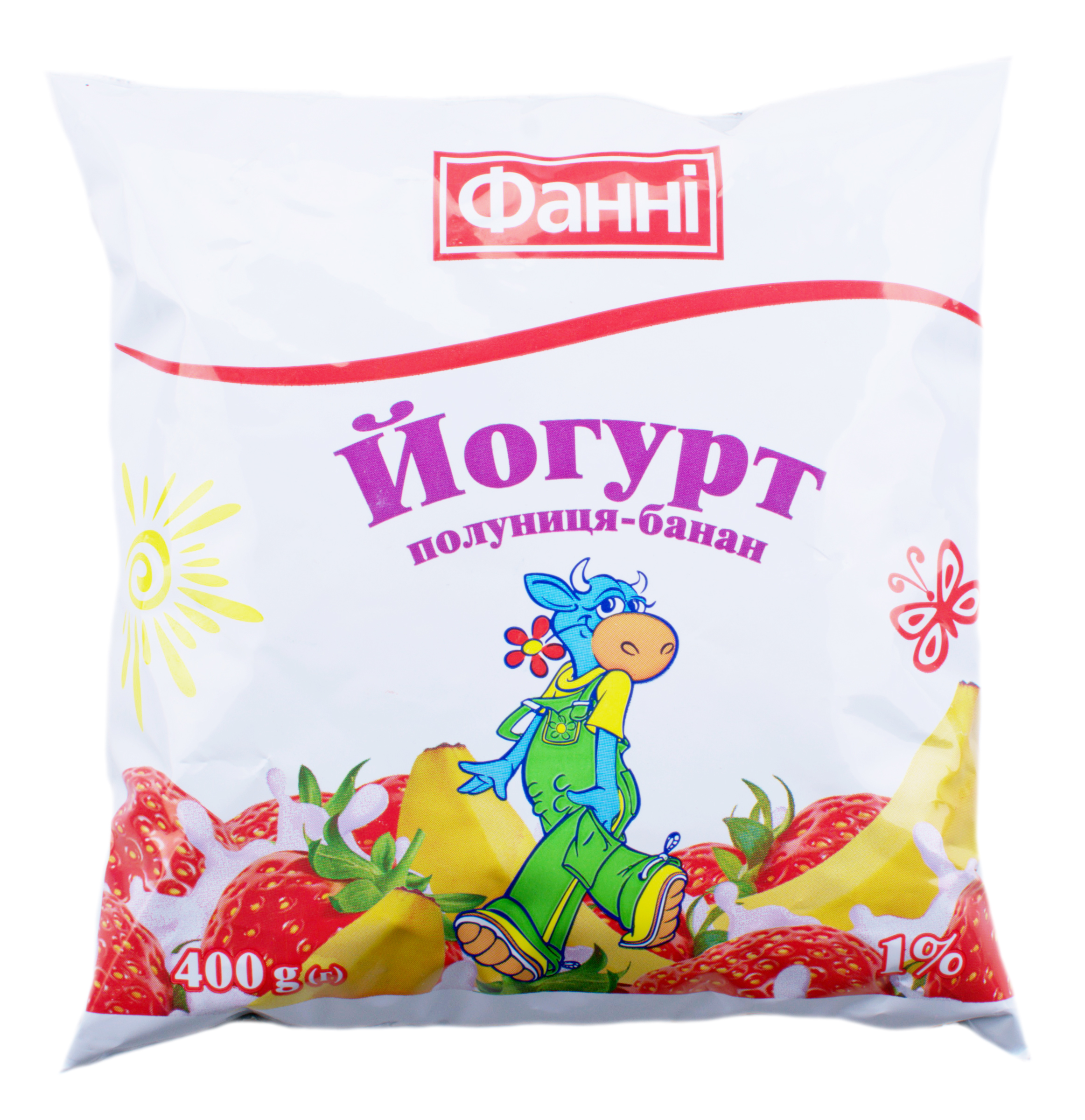 Image 2 of the Yogurt Fanni Strawberry-Banana Drinkable 1% Soft Pack 400g product