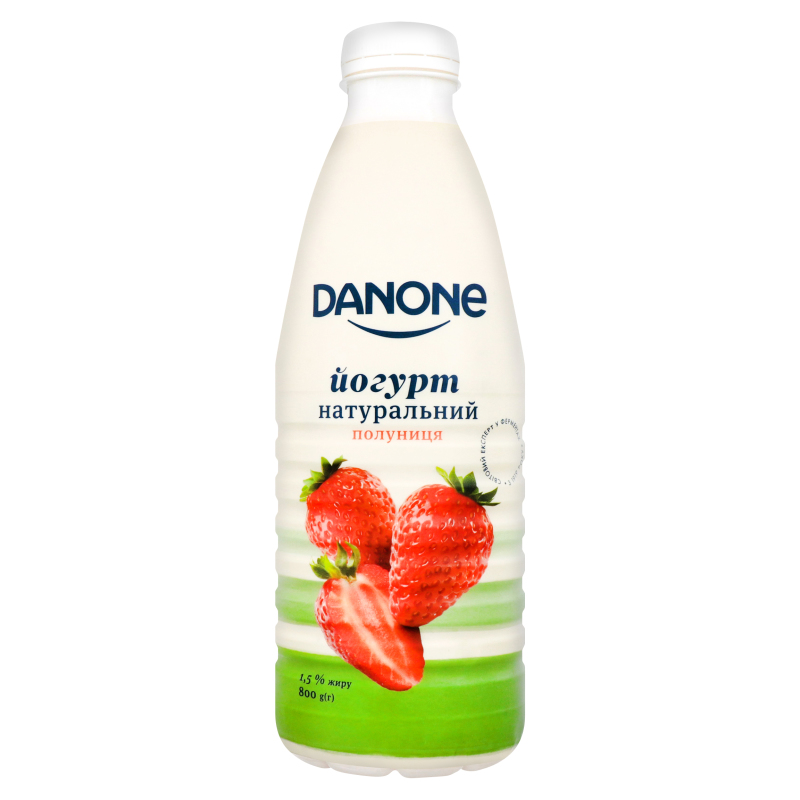 Yogurt Danone Strawberry 1.5% Drinkable plastic bottle 800g