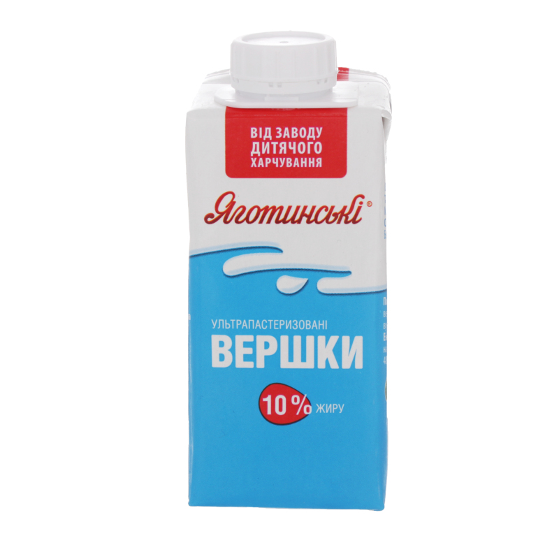 Image 4 of the Cream Yahotynske ultra-pasteurized 10% tetra-pack 200g product