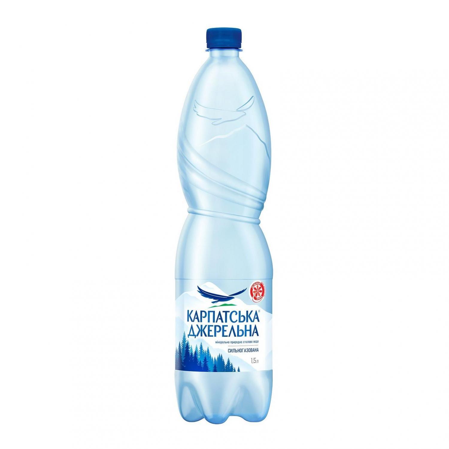Water Karpaty Dzherelna Mineral Strong Carbonated plastic bottle 1.5l