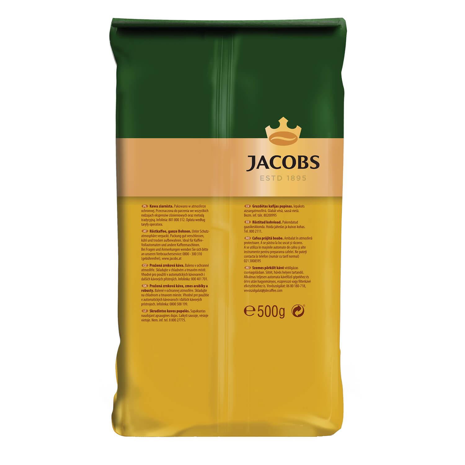 Image 3 of the Coffee Jacobs Gold Crema Natural Roasted Whole Bean Soft Pack 500g product