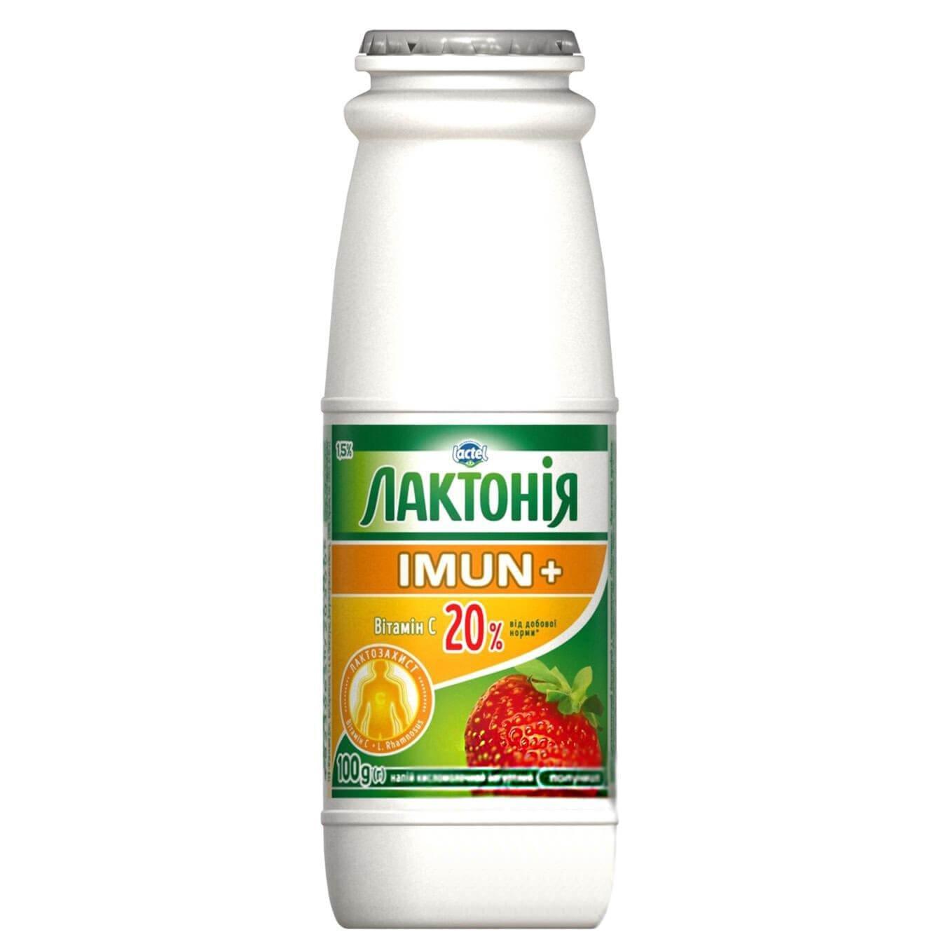 Ρόφημα γάλακτος που έχει υποστεί ζύμωση Laktonia Immun φράουλα 1.6% 100g