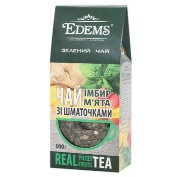 Tea Edems Ginger Green with Ginger, Mango Pieces and Mint Leaves in Box 100g