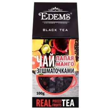 Tea Edems Tropic Black Large Leaf with Pieces of Tropical Fruits Flavored in Box 100g