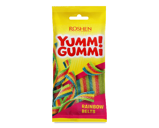 ลูกอม Roshen Yummi Gummi Sour Belts เยลลี่ 70 กรัม