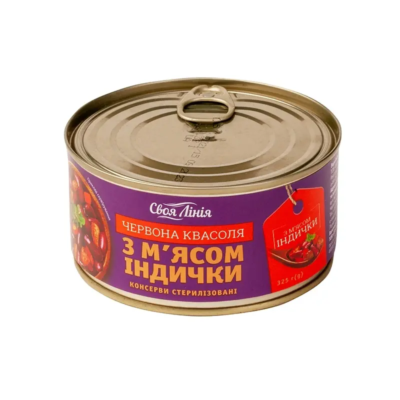 डिब्बाबंद Svoya Liniya लाल सेम के साथ टर्की फ़िले 325 ग्राम