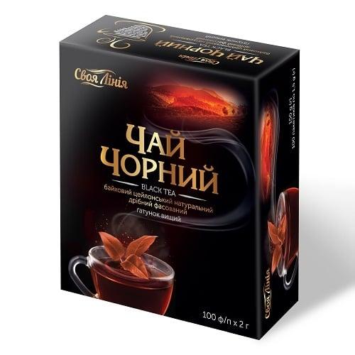 Чай Своя Лінія чорний байховий дрібний 100 пакетиків по 2г
